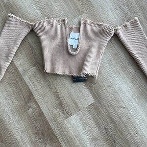 NWT jluxlabel Mocha Crop Top - Medium